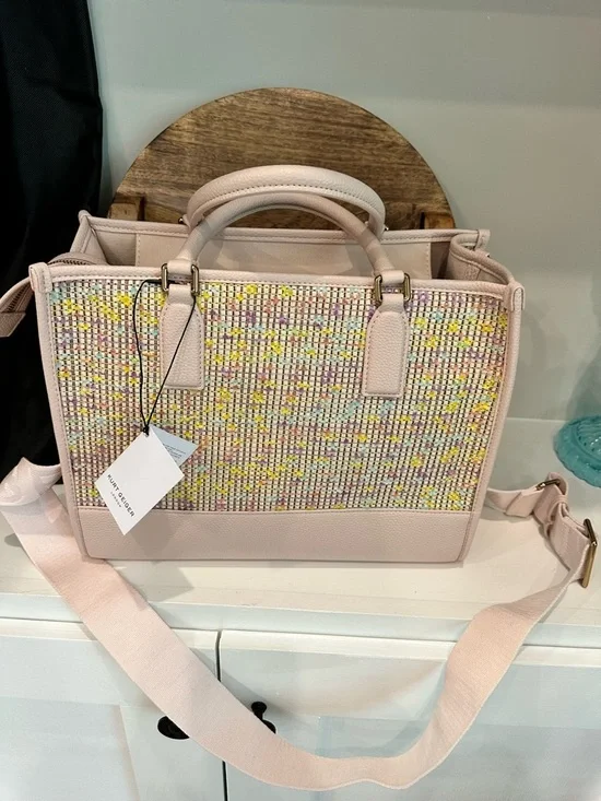 Kurt Geiger Pink Pastel Raffia Large Shopper Bag Tote - Picture 6 of 12